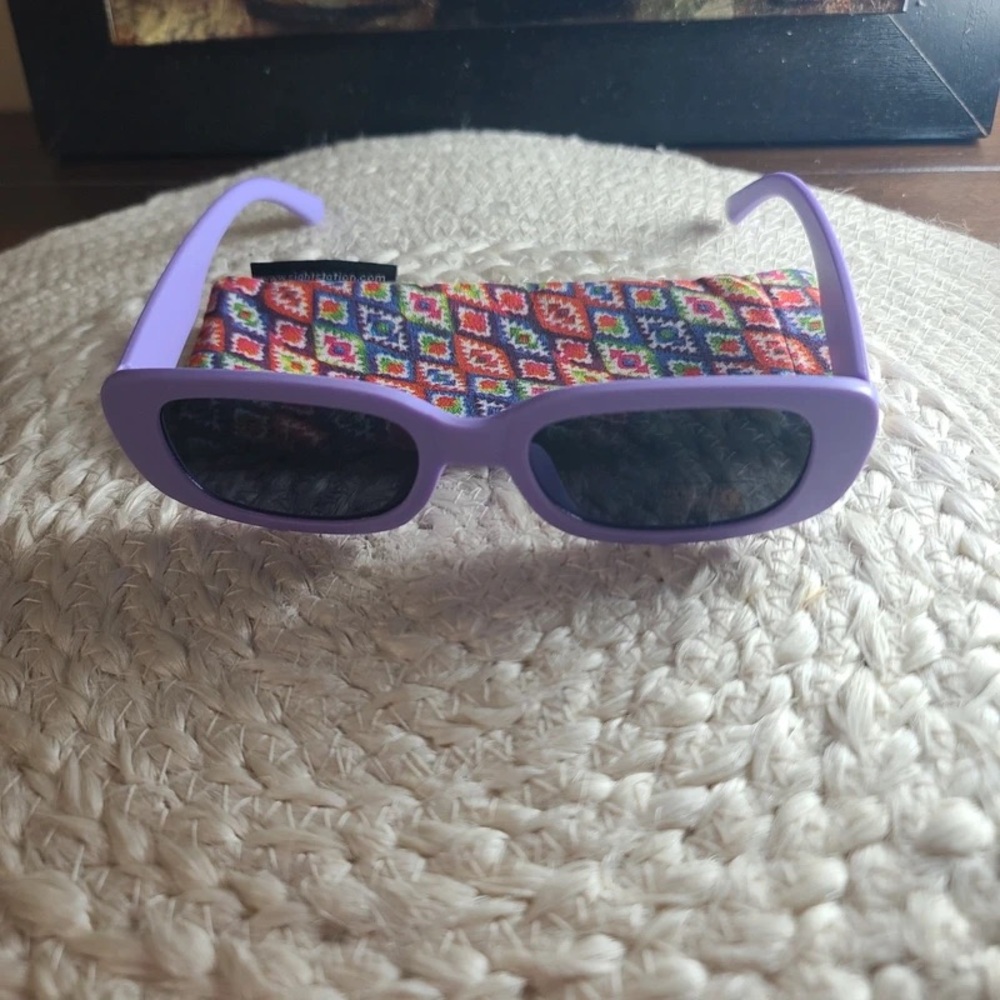 Purple Geometric Sunglasses